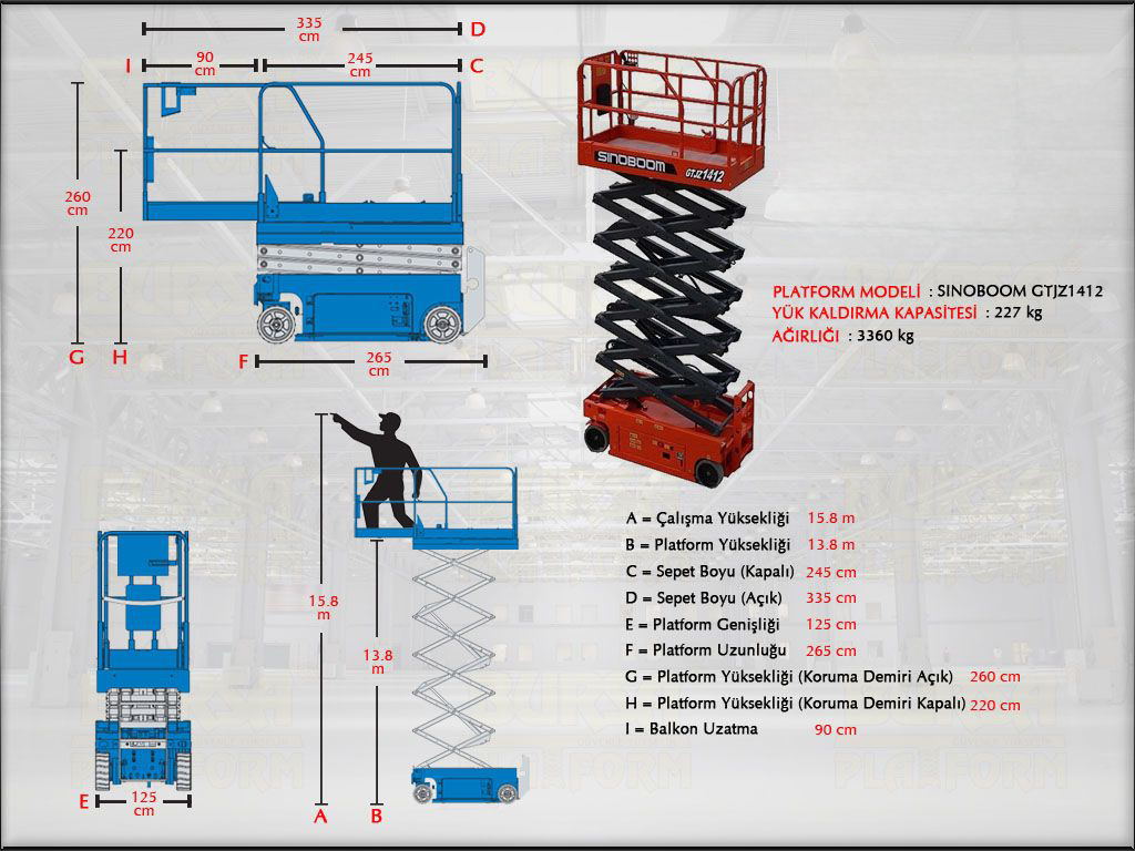 16 Metre Akülü Makaslı Platform